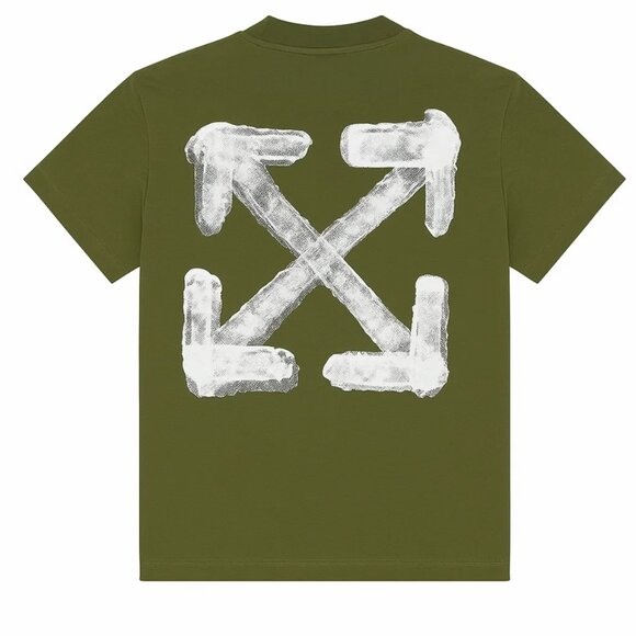 Off‑White c/o Virgil Abloh Spray Arrow Tee Olive Large - Picture 2 of 5